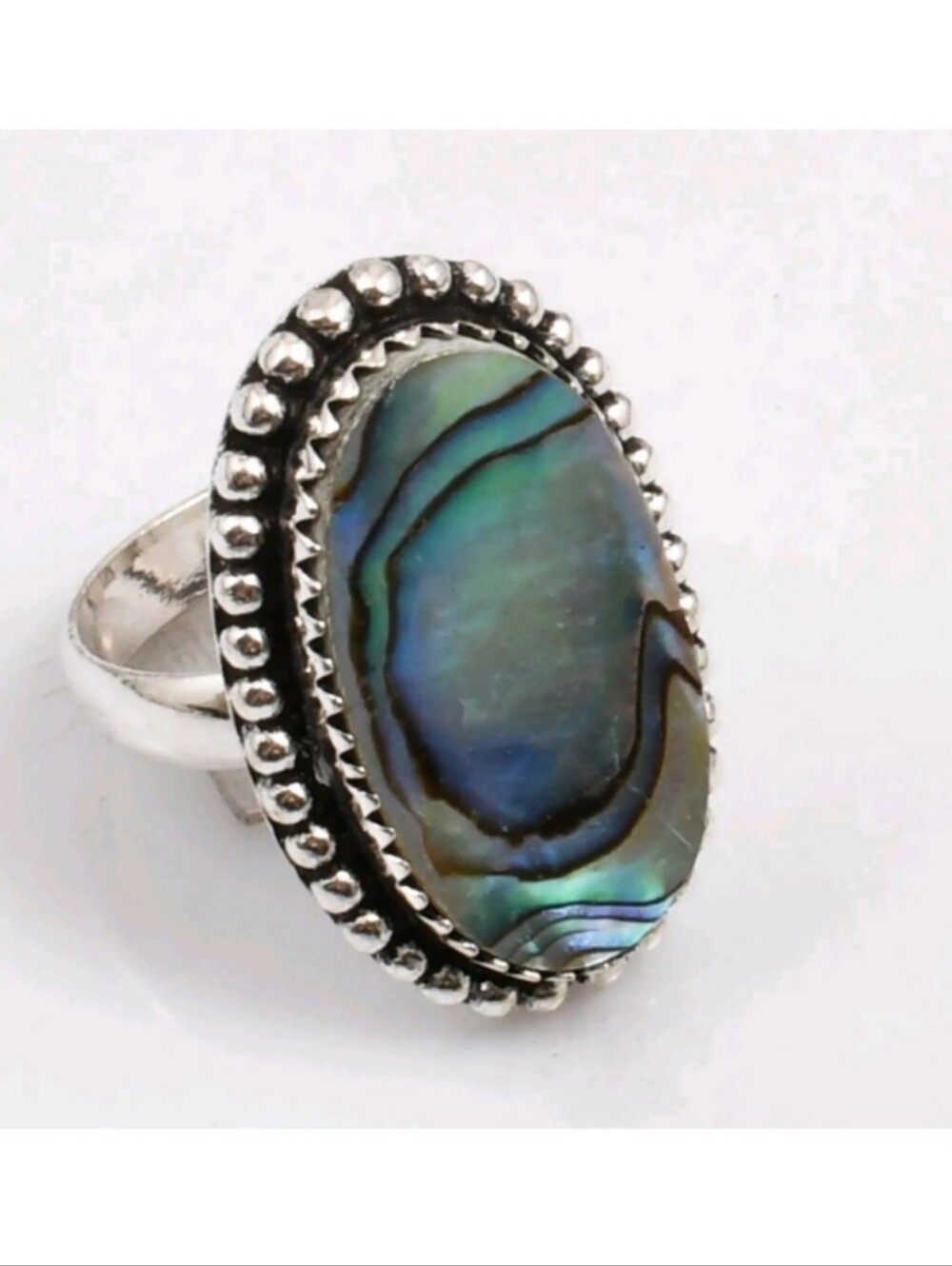 Abalone Shell Gemstone Jewelry 925 Sterling Silver Handmade Ring